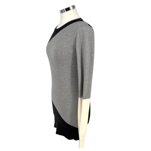 Long Tall Sally Colorblock Crewneck Long Sleeve Sweater Gray Black Size 6-8 NWT - Picture 5 of 13